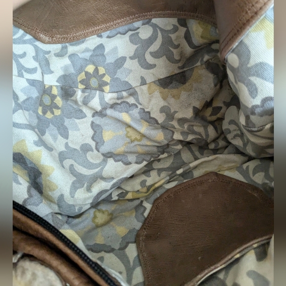 URBAN GYPSY Christina Hankins Artist Boiled Wool Tan Leather Boho Hobo Purse - Picture 11 of 11